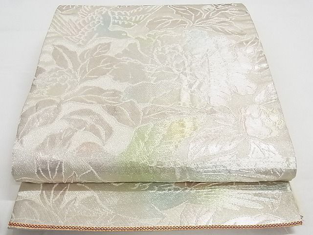 平和屋本店◆極上　龍村美術織物　たつむら　六通柄袋帯　花鳥苑錦　銀糸　正絹　逸品　KAAA10603kk4
