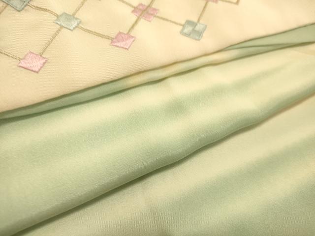 平和屋着物■長襦袢　無双仕立て　半衿刺繍　霞文　暈し染め　正絹　逸品　DAAJ0058ma