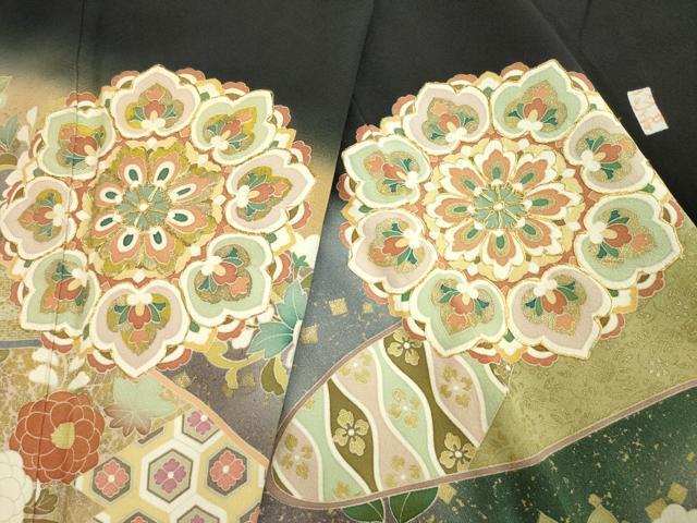 平和屋着物■豪華黒留袖　作家物　駒刺繍　飾花文　正絹　逸品　AAAL6705ck