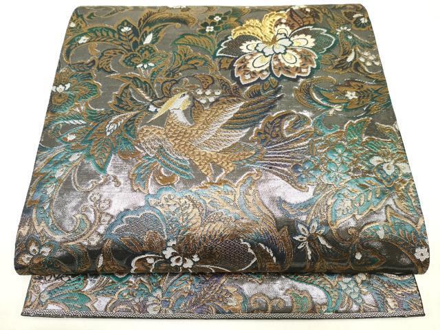 平和屋着物●六通柄袋帯　オリエント更紗文様　本金箔　正絹　逸品　DAAJ3947jm