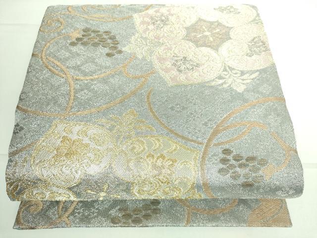 平和屋着物●六通柄袋帯　葡萄唐草花文　金銀糸　正絹　逸品　DAAJ1576ic