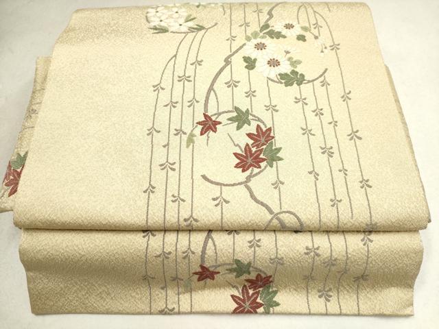 平和屋着物●ワンタッチつけ帯　唐織　花丸文　枕付き　正絹　逸品　DAAJ1571ic