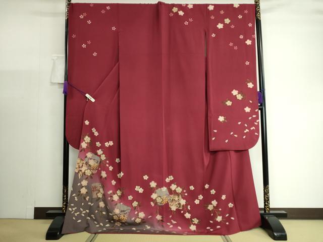 平和屋着物●豪華振袖　色紙重ね花文　暈し染め　金彩　正絹　逸品　DAAJ1569ic