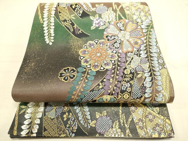 平和屋着物●六通柄袋帯　花宴几帳文　金糸　引箔　正絹　逸品　DAAJ5681du