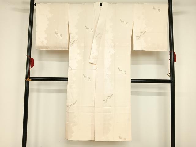 平和屋着物■長襦袢　袷　刺繍　飛鶴文　さが美扱い　正絹　逸品　AAAK7515cy