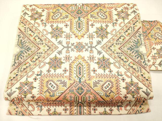 平和屋着物◎八寸名古屋帯　吉祥花文　逸品　CAAJ9662oy
