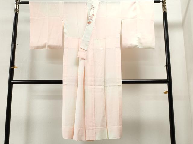 平和屋着物■上質な長襦袢　無双仕立て　舞蝶地紋　暈し染め　半衿刺繍　逸品　未使用　CAAI8356yc