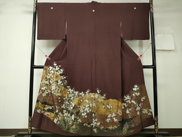 平和屋着物■豪華色留袖　雲重ね枝花文　金彩　逸品　CAAI1069ng