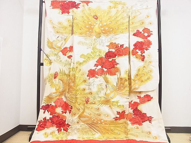 平和屋着物■豪華色打掛　和装　婚礼　結婚式　花嫁　神社挙式　総刺繍　孔雀花文　逸品　DAAD1572du