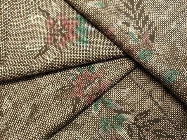 平和屋着物■本場大島紬　7マルキ　草花文　逸品DAAI4593du