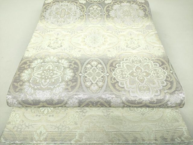 平和屋着物■六通柄袋帯　横段正倉院花文　金銀糸　逸品　未使用　DAAI6155ps