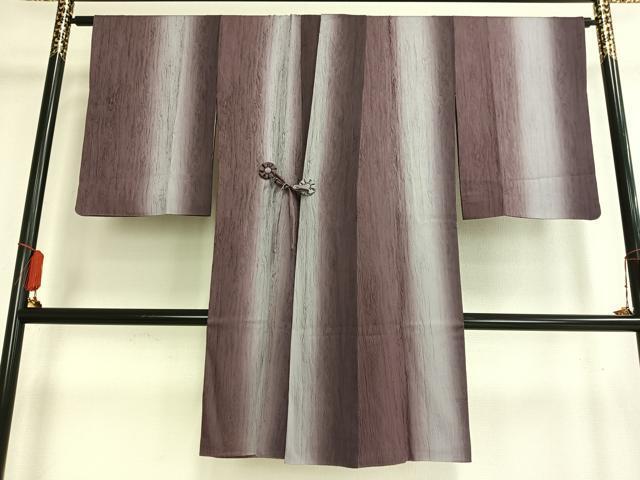 平和屋着物●道中着　作家物　木目地紋　暈し染め　ロング丈　正絹　逸品　AAAO9330np