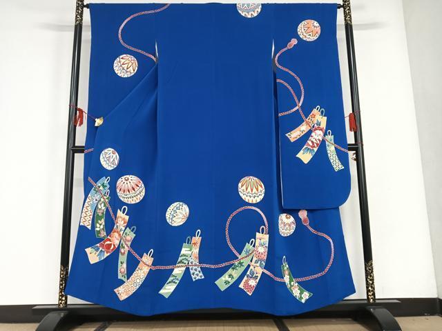 平和屋着物●豪華振袖　作家物　短冊花文　鞠　鬼しぼ縮緬　正絹　逸品　AAAM8153zg