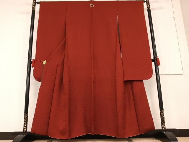 平和屋着物●豪華振袖　草花地紋　紅海老茶色　正絹　逸品　AAAO6297ph