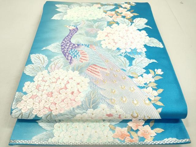 平和屋着物●六通柄袋帯　唐織　孔雀花文　金銀糸　正絹　逸品　DAAL1918fe