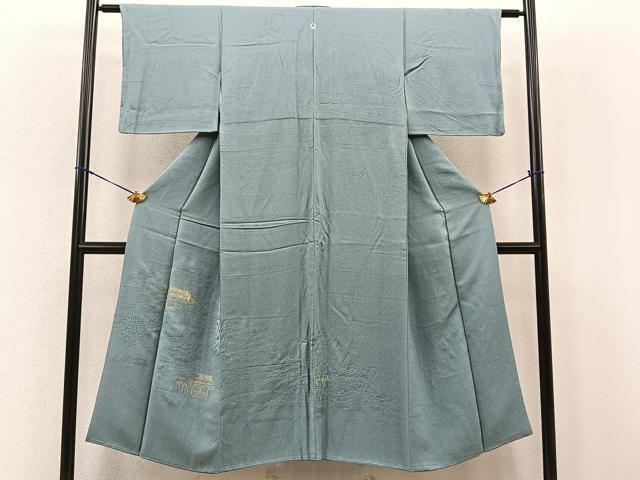 平和屋着物■豪華色留袖　寿光織　樹林風景文　金糸　正絹　逸品　BAAM7196ui
