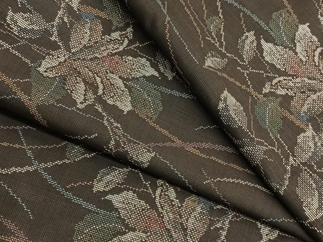 平和屋着物●本場大島紬　９マルキ　草花文　正絹　逸品　未使用　BAAN8764pm
