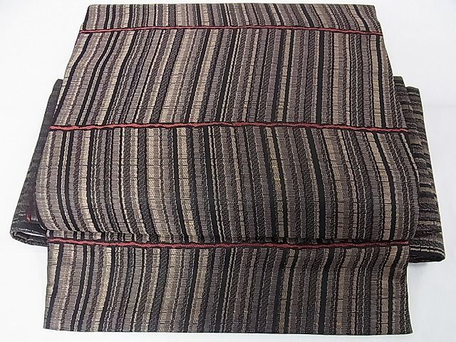 平和屋本店◆極上　ワンタッチつけ帯　斜線文　金糸　逸品　未使用　DZAA1132kh4