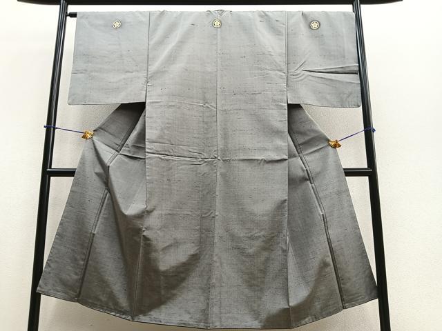平和屋着物■男性　色紋付　紬地　霞文　正絹　逸品　BAAN5008ev