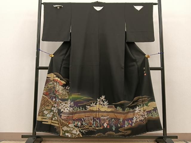 平和屋着物■豪華黒留袖　作家物　葵祭　暈し染め　金彩　正絹　逸品　未使用　BAAM7169ui