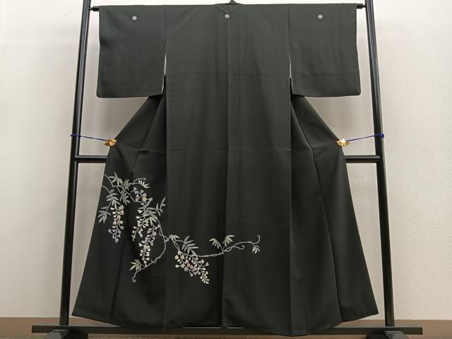 平和屋着物■豪華黒留袖　藤　金彩　正絹　逸品　BAAN5065ev