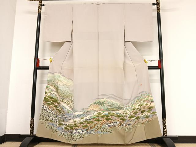 平和屋着物●本加賀友禅作家　村田幸司　色留袖　遠山花松文　正絹　逸品　未使用　AAAO0563oa