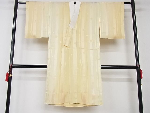平和屋本店□長襦袢　無双仕立て　水玉地紋　暈し染め　正絹　逸品　3kk1738