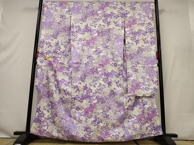 平和屋着物■豪華振袖　草花文　正絹　逸品　AAAO0816jd