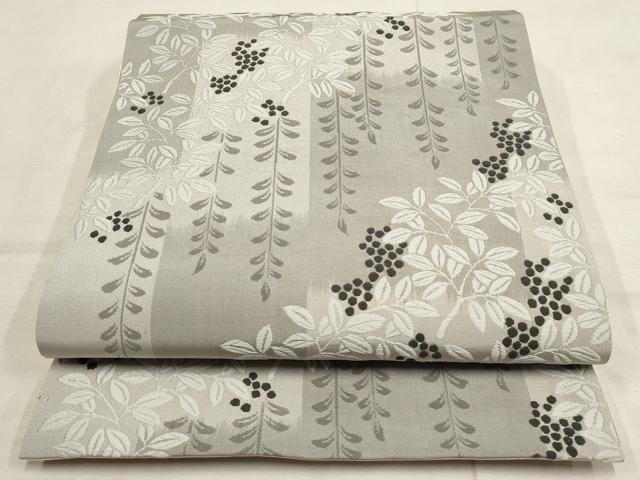 平和屋着物●全通柄京袋帯　唐織　葡萄蔦草文　銀糸　逸品　AAAO9169wj