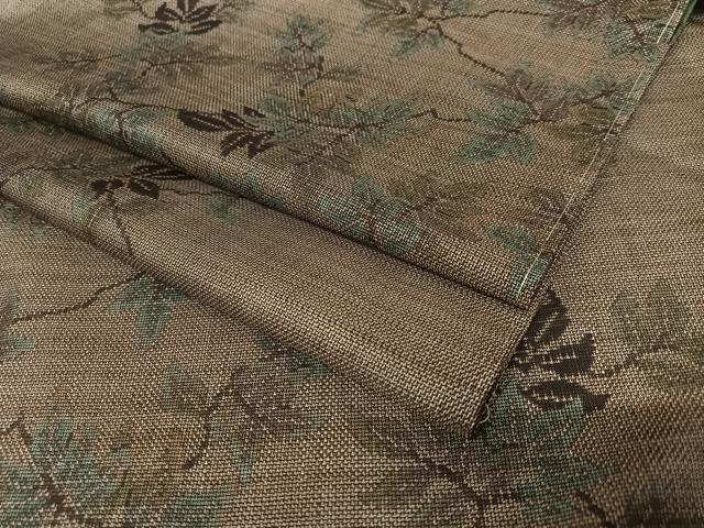 平和屋着物●本場大島紬　泥染め　9マルキ　草木文　正絹　逸品　未使用　AAAM8228zg