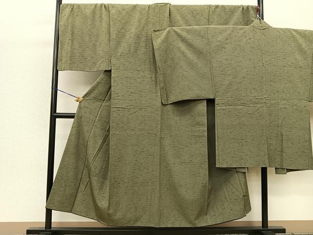 平和屋着物●男性　紬　アンサンブル　霞文　羽裏：龍　正絹　逸品　BAAM9390fw