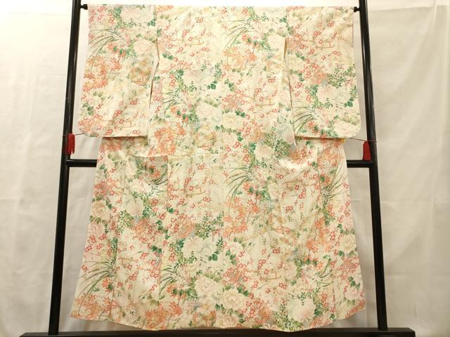 平和屋着物■豪華振袖　二尺袖　草花文　金彩　正絹　逸品　AAAO7661fy