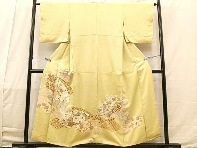 平和屋着物■豪華色留袖　地紙重ね花文　金彩　正絹　逸品　BAAN3955bs