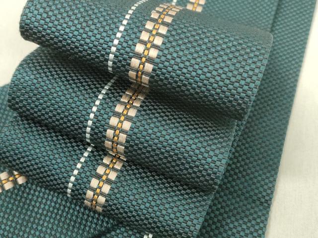 平和屋着物■男性　本場筑前博多織　角帯　間道　証紙付き　正絹　逸品　DAAK7815xg