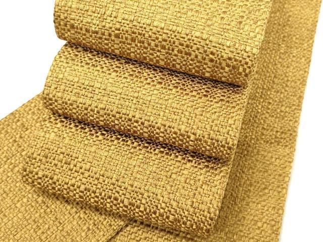 平和屋着物■男性　角帯　市松地紋　黄唐茶色　正絹　逸品　DAAK7818xg