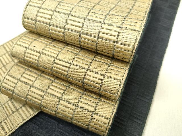 平和屋着物■男性　角帯　変わり市松　正絹　逸品　DAAK7822xg
