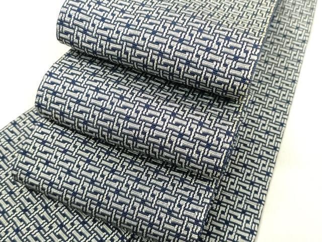 平和屋着物■男性　本場筑前博多織　角帯　角繋ぎ　証紙付き　正絹　逸品　DAAK7830xg