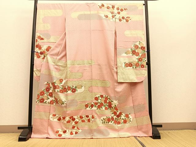 平和屋着物■豪華振袖　駒刺繍　エ霞花文　金彩　正絹　逸品　BAAN8386by