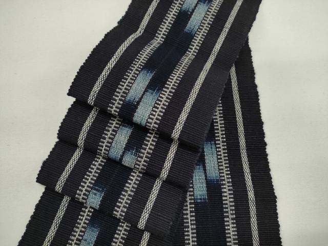 平和屋着物■男性　沖縄県伝統工芸品　八重山ミンサー　手織り　角帯　間道　綿　逸品　DAAL3333qp