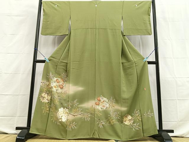 平和屋着物■豪華色留袖　作家物　駒刺繍　枝花文　暈し染め　金彩　正絹　逸品　BAAN4194xa