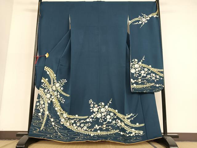 平和屋着物●豪華振袖　辻が花　枝梅　金彩　正絹　逸品　AAAN9342zg