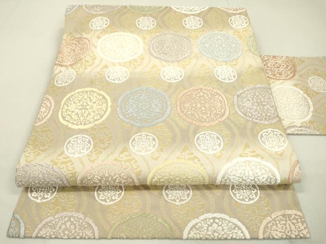 平和屋着物●九寸名古屋帯　唐織　立涌花丸文　正絹　逸品　DAAL1827fe