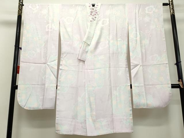 平和屋着物●振袖用長襦袢　無双仕立て　舞桜文　半衿刺繍　正絹　逸品　DAAM1071ud