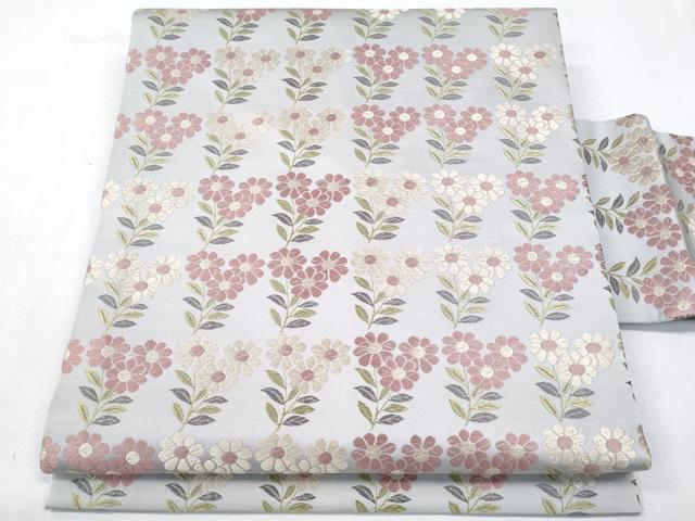 平和屋着物■九寸名古屋帯　唐織　草花文　正絹　逸品　CAAK5980fb