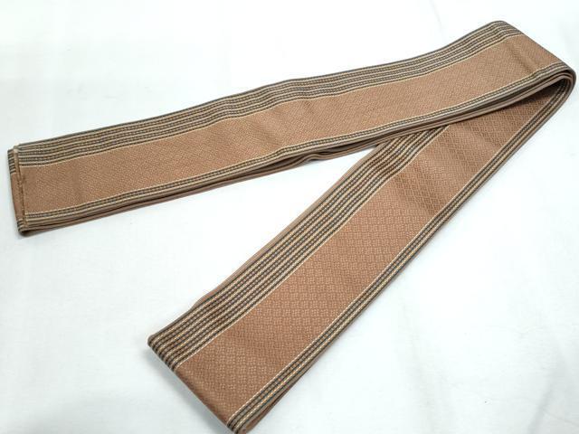 平和屋着物■男性　本場筑前博多織　角帯　縞　正絹　逸品　未使用　CAAL5236fb