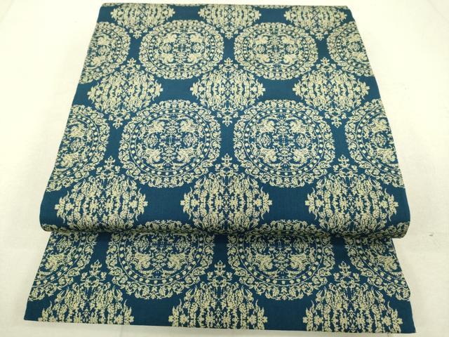 平和屋着物●龍村美術織物　九寸開き名古屋帯　天平狩猟文錦　正絹　逸品　DAAL7223du