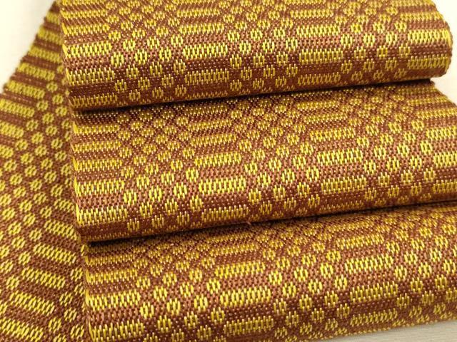 平和屋着物●本場黄八丈　男性　角帯　吉祥文　正絹　逸品　CAAL8019th