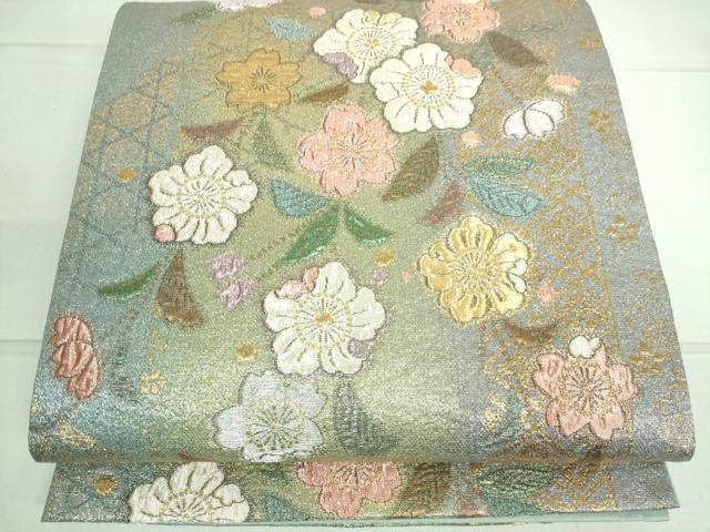 平和屋着物●六通柄袋帯　辻が花　金銀糸　正絹　逸品　DAAK4940ic
