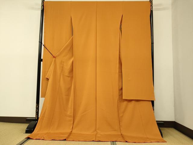 平和屋着物●豪華振袖　色無地　琥珀色　上代48万　仮絵羽　逸品　未使用　DAAL7168du
