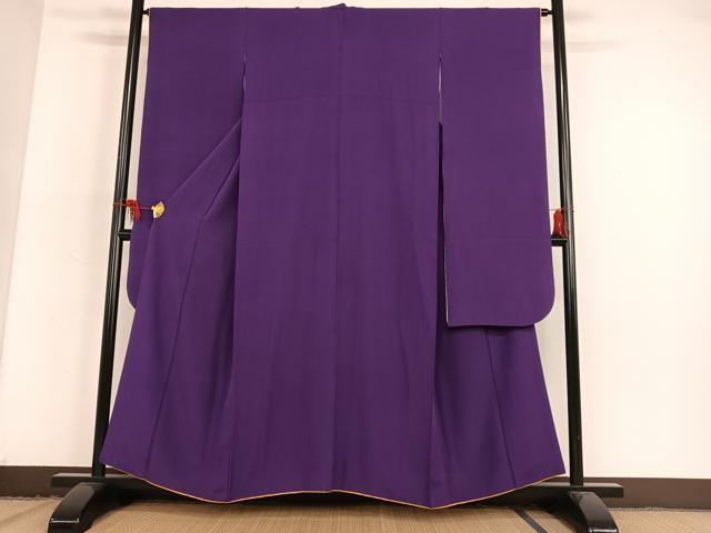 平和屋着物●豪華振袖　色無地　紫紺色　正絹　逸品　AAAN9344zg